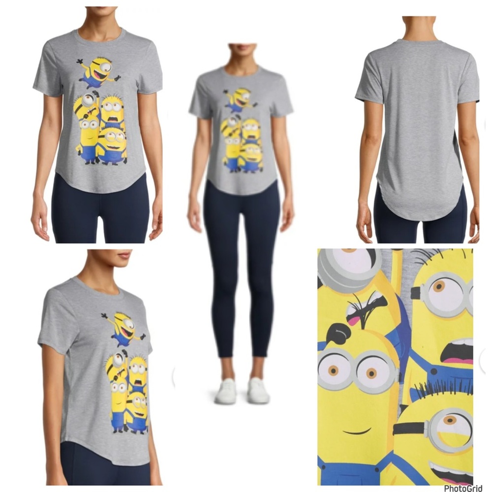 Illumination Minions XXL plus size grey minions tee nwt